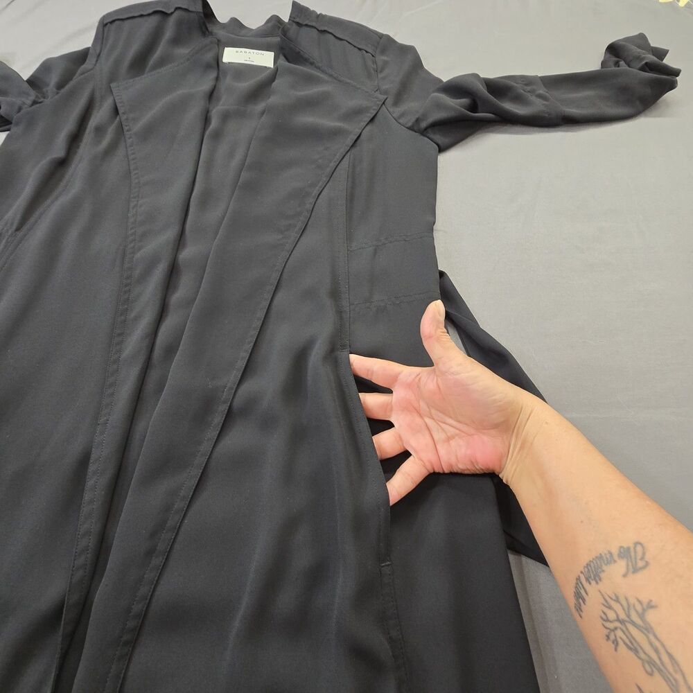 Aritzia Babaton Quincey Jacket Trench Small S Black Coat Work Blazer - Picture 8 of 15